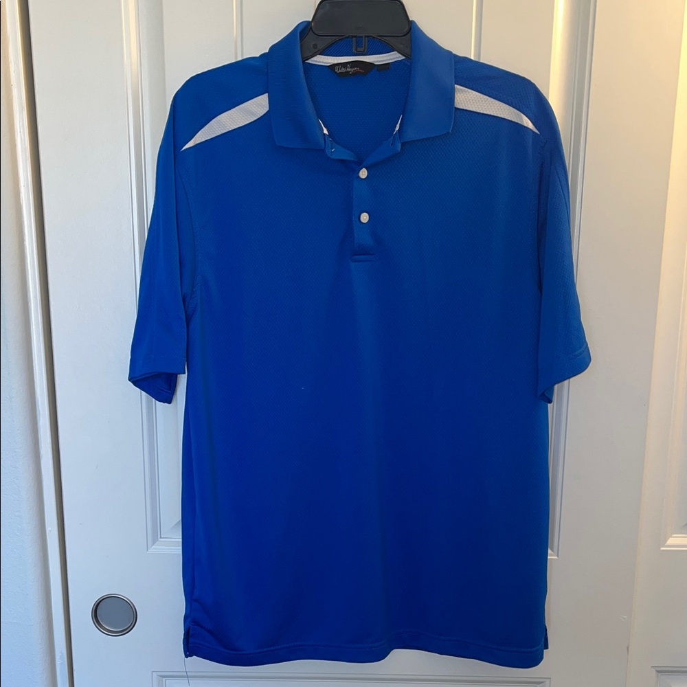 Walter Hagen Blue Polo Shirt with White Details